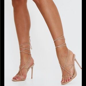 Brand New Nude lace up heels